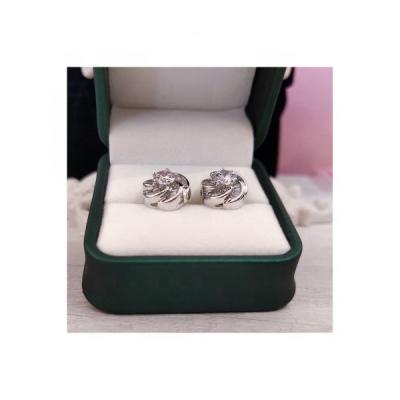 China High Quality EMMA EM013 Hearts and Arrows Camellia Zircon Camellia Grace Lady Stud Earrings for sale