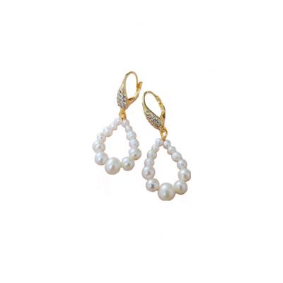 China High Quality EMMA EM028 Nature Pearl Water Droplets Earrings for sale