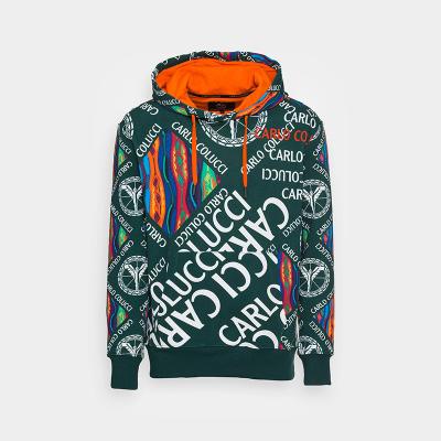 China Cotton Anti-Shrink All Over Character Pattern Pullover Men's Long Sleeve Hoodie Own Logo OEM Customized for sale