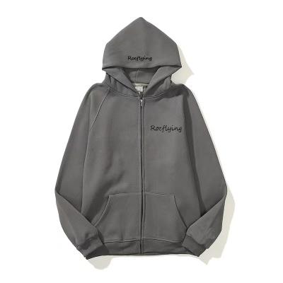 China High Quality Custom Hoodies Printing Logo Oversized Long Sleeve Full Zipper Street Windproof Hoodies for sale