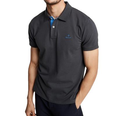 China Anti-pilling cotton polo shirts contrast color placket for sale