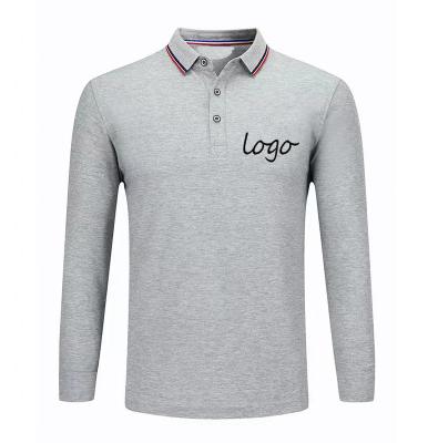 China OEM High Quality QUICK DRY 100% Cotton Solid Color Long Sleeve Pique Polo Shirt for sale