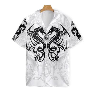 China Anti-pilling Dragon Shirt - Dragon Tatoo Art Cool Graphics - Casual Short Sleeve Dragon Hawaiian Shirts For Men for sale