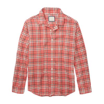 China Anti-pilling Cotton Turn Down Collar Full Button Up Front Placket Allover Plaid Pattern Long Sleeve Mens Casual Shirts for sale