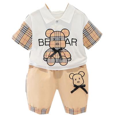 China Boys Casual Clothes Sets Summer New Fashion High Quality Kids Infants Clothing T-shirt Shorts Baby Suits for sale