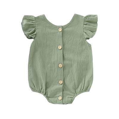 China 100% Cotton Summer Babies Newborn Infant Romper Ruffles Sleeveless Infant Playsuit Overalls Baby Clothing for sale