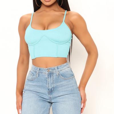 China Women Crop Summer Stretch Fit Slim Fashion Lady Tank Top Spaghetti Strap Top QUICK DRY Sexy Clothing Top for sale