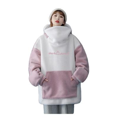 China 2022 Breathable Oversized Hoodie Couples Outfits Oversized Lambswool Jacket Women Loose And Funny Clothes For Warm Hoodies for sale