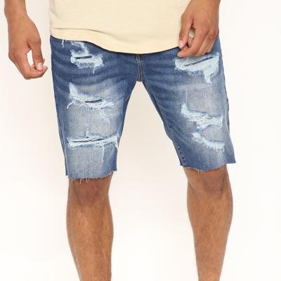 China 2022 New Summer QUICK DRY Men Slightly Ripped Denim Shorts Male High Quality Casual Shorts Fashion Pants for sale