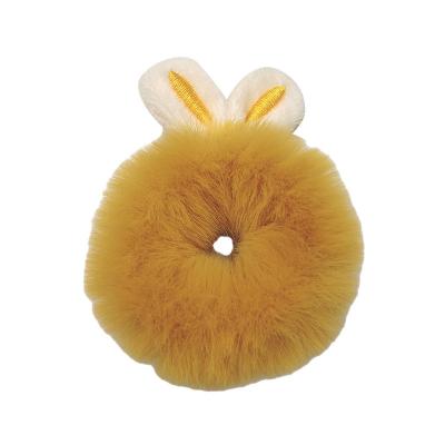 China Soft Plush Fur Hair Accessories Faux Rabbit Ears Elastic Hair Rope Band For Women Girls Hair Accessories for sale