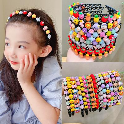 China Wholesale Resin Cute Cartoon Hairband Plastic Flower Headbands Headband For Girls Hair Circle Hair Accessories For Kids for sale