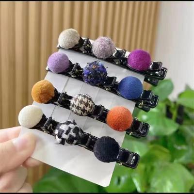 China Hair Accessories Double-Layer Automatic Braided Side Braid Three-Strand Twist Hair Braid Hair Clip Small Incense Wind Ball Bangs Hair Clip Barrette for sale