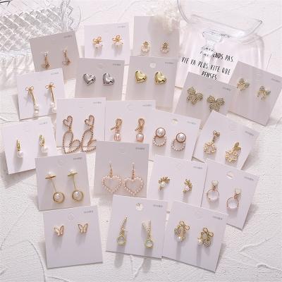 China Trendy Dewlotus pearl gold color drop earrings star stud circle earring party jewelry women earings for 2021 for sale