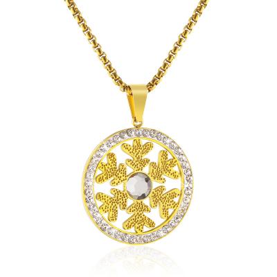 China FASHIONABLE luxurious and elegant up-to-date micro set zircon K gold stainless steel clavicle necklace earrings jewelry set for sale