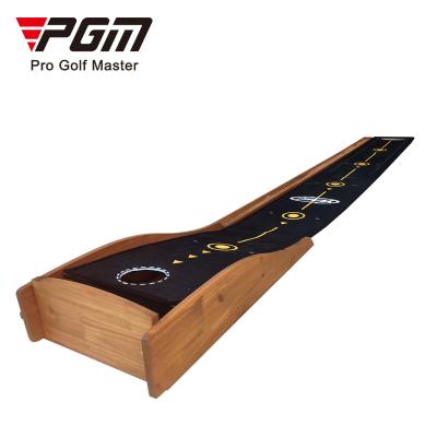 China Golf Putting Practice PGM TL1030 Custom Golf Putting Mat Home Office Automatic Indoor Wooden Golf Putting Mat for sale