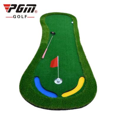 China Golf Putting Practice PGM Double Color Mini Golf Putting Green With Long Grass Circled 100*300cm for sale