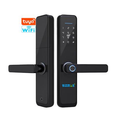 China Tuya Smart Smart Locks Keyless Electric Digital Mortise Handle Fingerprint Tuya Zigbee Hotel Biometric Door Lock for sale