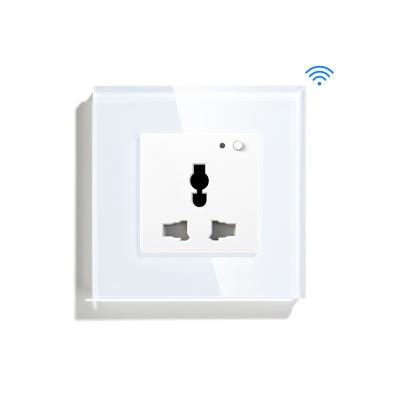 China Tuya Smart Wifi Smart Home Universal Residential/Multi-Purpose Wall Outlet Electric Socket Voice Control Radio 13A Universal Smart Wifi Socket for sale