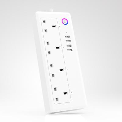 China Tuya Smart Tuya Smart Home WiFi 13A UK Standard Power Strip With USB Charing Fast Work With Amazon Alexa Google Home for sale