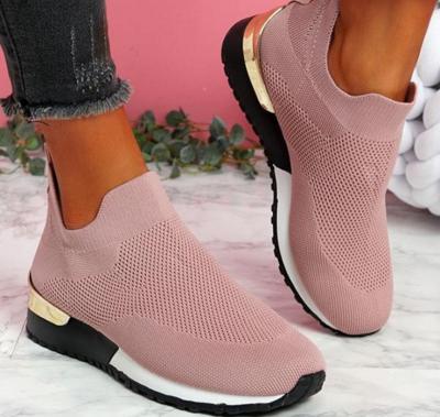 China Fashion trend fly knitting socks stretch fabric large size women's shoes Europe and America women's shoes four seasons sports shoes for sale