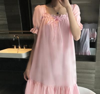 China QUICK DRY Summer Cotton Nightgown Women Short Sheath Long Loose Robes Nightgown Sleepwear Homewear Female for sale