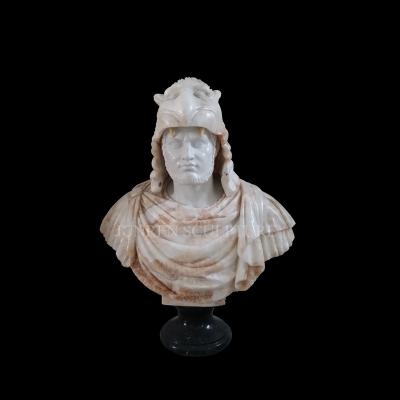 China Factory Price EUROPEAN Hand Carved Rome Soldier Head Marble Bust Statue Greek Marble Sculpture for sale