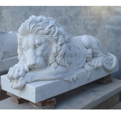 China Factory Price Traditional Life Size Marble Stone Lion Statue Sculpture for sale