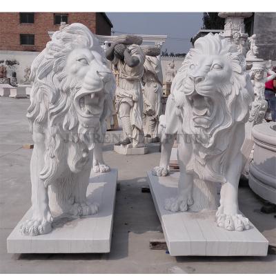 China Factory Price Traditional Life Size Marble Stone Lion Statue Sculpture for sale