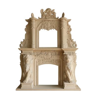 China European Factory Price Marble Stone Fireplace Mantel for sale