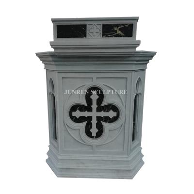 China Competitive Price Traditional Hand Carved Modern Stone Church Pulpit for sale