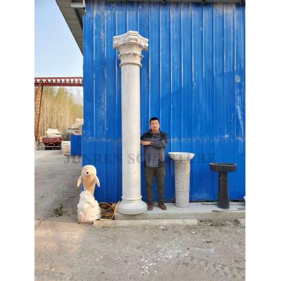 China EUROPEAN Marble Villa Decoration Roman Column Gigh End House Pillar Natural Stone Columns for sale