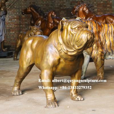 China Europe Large Statue Bull Dog Statue Bronze Sculpture Animal Bronze Dog Statue For Sale for sale