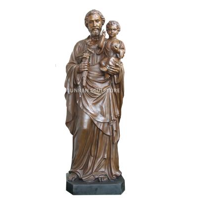 China Europe Statue Saint Joseph With Baby Jesus Metal Life Size Bronze Statue for sale