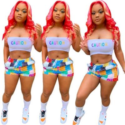 China Wholesale QUICK DRY Autumn Women's Sets Bandana Two Piece Set Sweatsuit Summer Shorts Women's Gym Tube Tops Women's Sets for sale