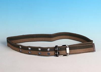 China High quality Male Double Pin buckle Stripe canvas Belt for sale