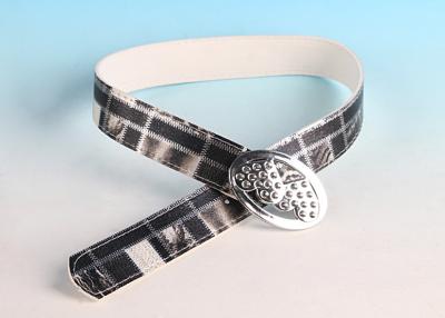 China Cheap Female Fashion Beaded buckle Lattice PU Belts for sale