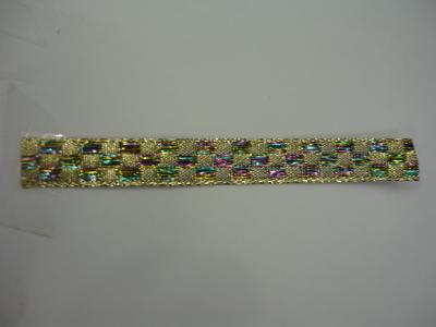 China Gold Knitted Ribbon with colorful thread for sale