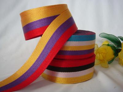 China Bright yarn Polyester Stripe Ribbon for sale