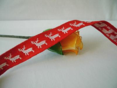 China 1.5cm Jacquard deer ribbon Gift ribbon Packing ribbon for sale