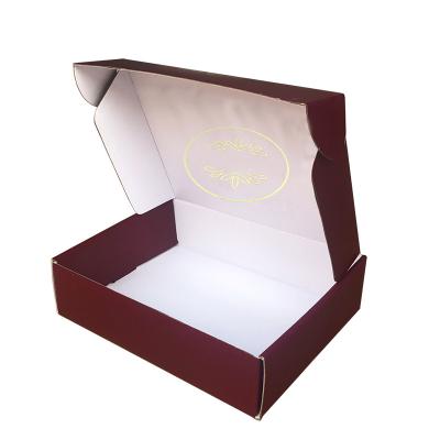 China Luxury Handmade Hot Stamping Foil Corrugated Shipping Box Logo Printing Logo Double Sided for sale