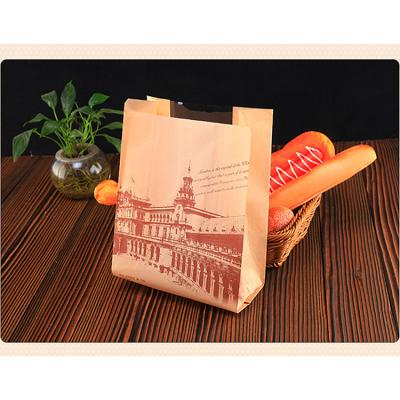 China Custom Manufacturer Logo Design Kraft Paper Most Popular Food Hamburger Sandwich Bag Recyclable for sale