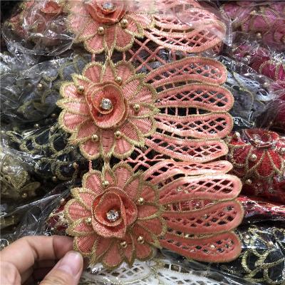 China New Arrival White 3d Flower Lace Trim Viable For Dress And Decoration for sale