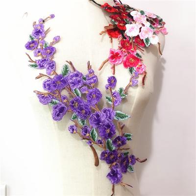 China Handmade 5 Color in the Current Large Plum Blossom Small Slice Flower Plum Blossom Applique Iron On Patch for sale