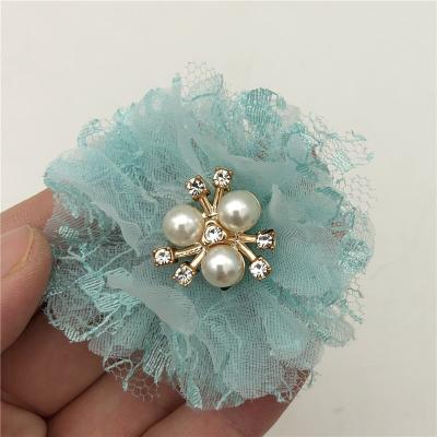 China Mesh Flower Chiffon Flower Decoration Fabric for Garment Handmade Flower Brooch for sale