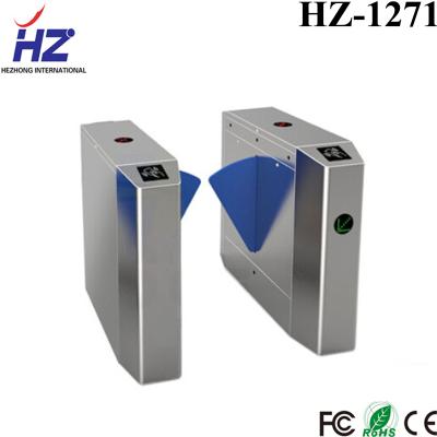 China 304 stainless steel automation gate barrier flap turnstile with UHF RFID reader for sale