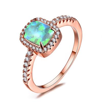 China Wholesale Custom Charm Copper Ring Rose Gold Opal Ring For Gifts Custom Ring Wedding for sale