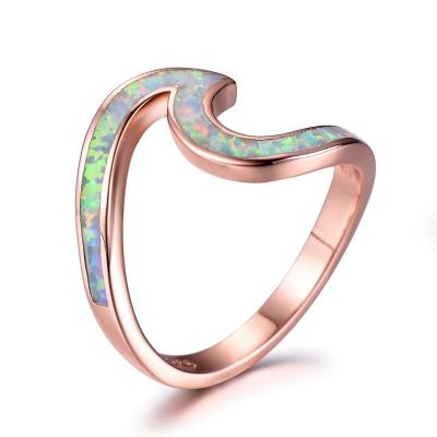 China Fashion CLASSIC Jewelry High Quality Gold Ring Set For Woman Rose Gold Opal Rings for sale