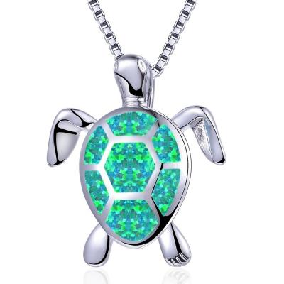 China Eco-Friendly Turtle Necklace Sea Opal Necklace White Gold Necklace Chain Animal Scarf for sale