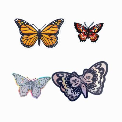 China Waterproof Custom Die Cut Butterfly Stickers Holographic Aesthetic Stickers Printed for sale