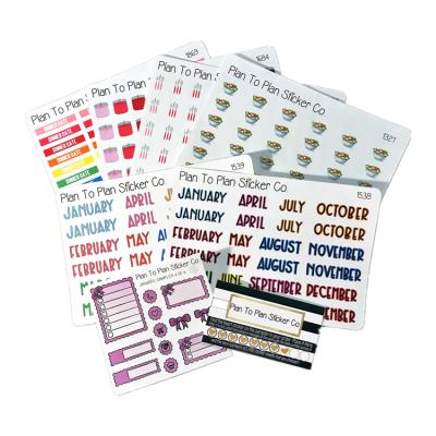 China A4 A5 Weekly&Daily Work Planner Eco-friendly Custom Sticker Sheet Monthly Stickers For Journal Book for sale